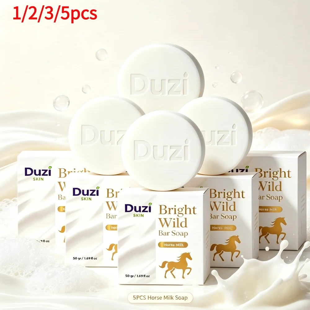 1/2/3PCS Bright Wild Facial Soap Horse Milk Cleansing Soap Moisturizing Brightening Skin Face Body Cleanser Hydrating Bath Soap