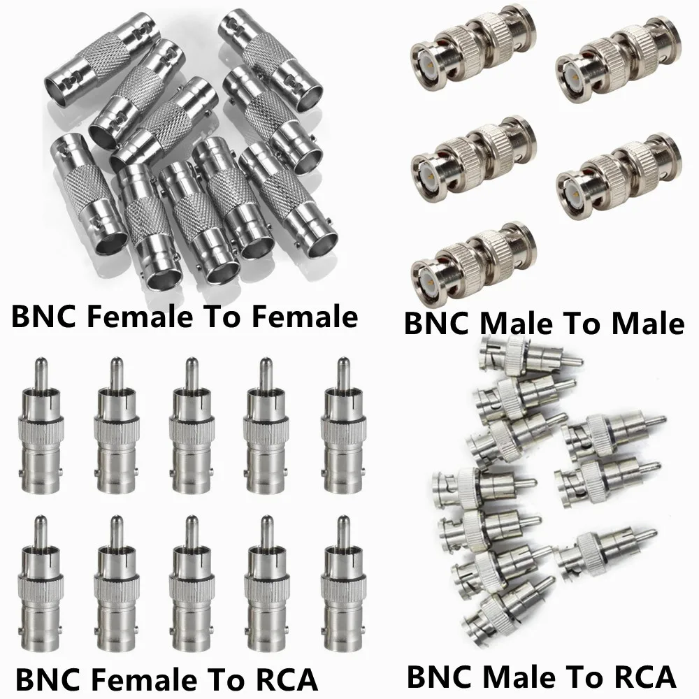 BNC To RCA Converter Adapter BNC Male To Male Female To Female Connector Male Female Coaxial Connectors For CCTV Security Camera