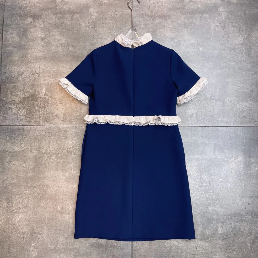 

Glitzy Short Sleeve Dress with Rhinestones and Beaded Buttons for Women