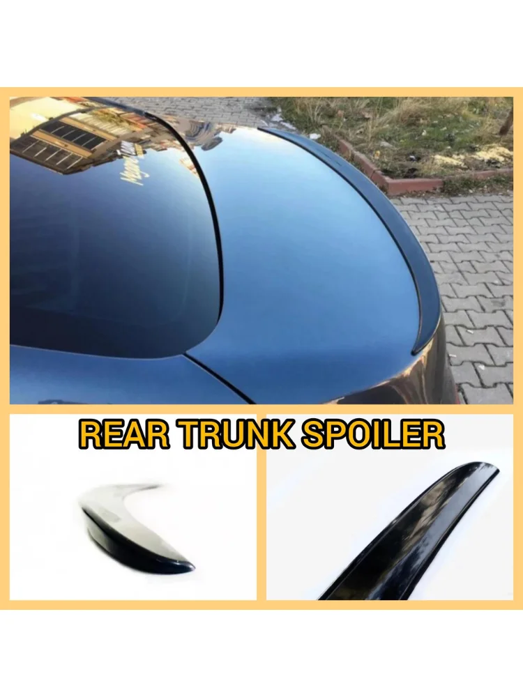 Rear Trunk Spoiler For Renault Megane 4 Car Accessories UNIVERSAL Plastic Apron Glossy Black Trunk Wing Sports Exterior Parts