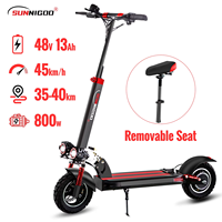 SUNNIGOO Electric Scooter For Adult 10 inch Off-Road 48V Lithium Battery Max Speed ​​45km/h Removable Seat Foldable E Scooter