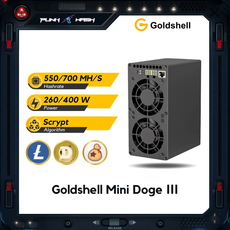 2025 Real Price Stock Goldshell Mini Doge Ⅲ Scrypt 700Mh/s 400W LTC Minidoge 3 Doge III Doge coin Miner Mining Silent for Home