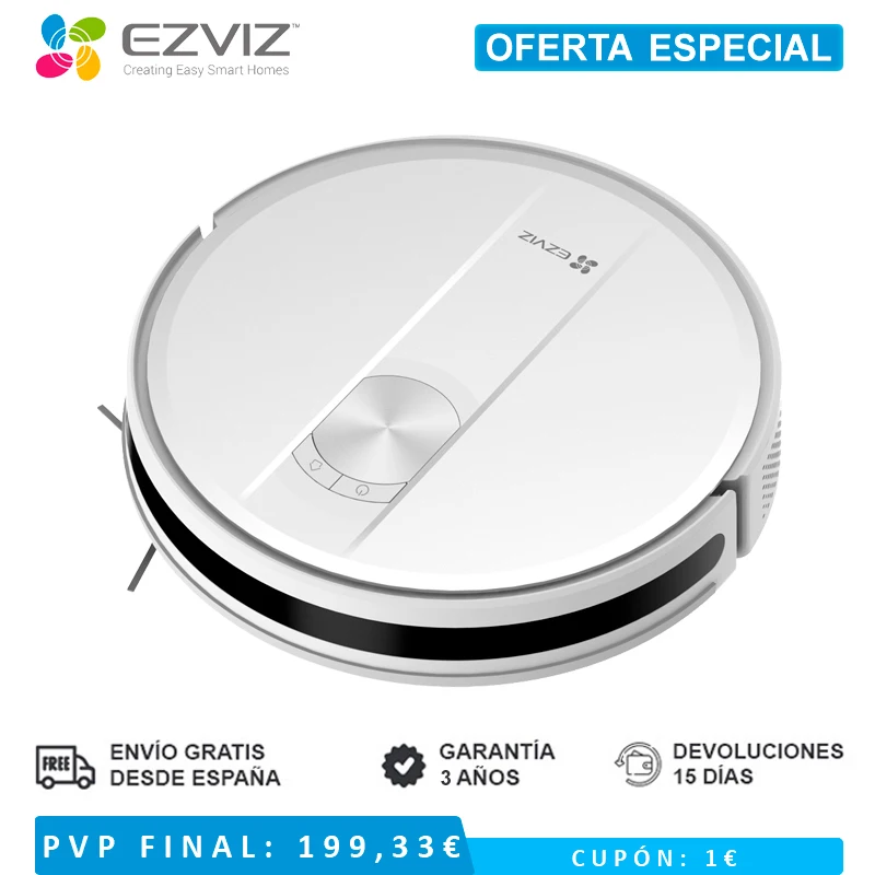 Ezviz RC3 Robot vacuum cleaner suction power 2700 Pa obstacle avoidance detection carpets and drops Integrated Cleaning modes up to 200 m2