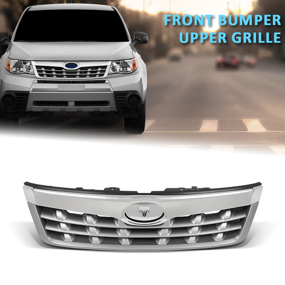 

Front Upper Bumper Grille Fit for 2011-2013 Subaru Forester 91121Sc040 Chrome Strong Durable Sturdy Car Exterior