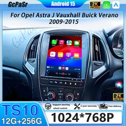 Opel Astra J Vauxhall Buick Verano 2009-2015용 안드로이드 16 헤드 유닛 네비게이션 자동차 GPS 자동 라디오 스테레오 멀티미디어 플레이어