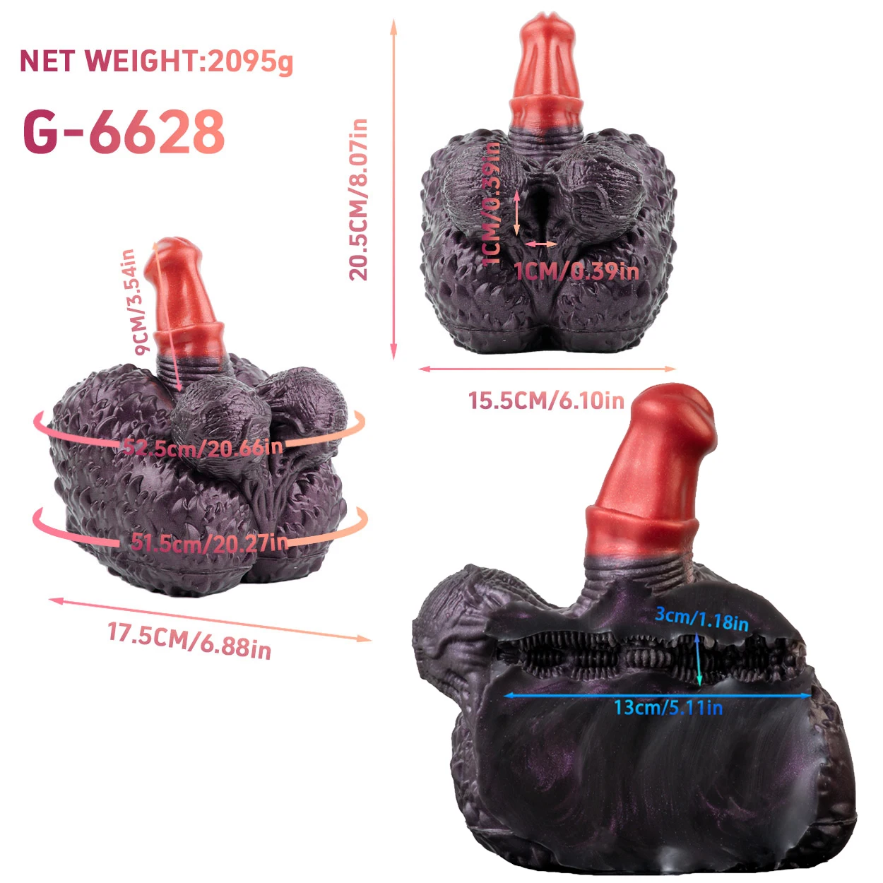 GEEBA réaliste Animal cheval/chien/sirène cul avec gode Silicone mâle masturbateur réaliste vagin Onahole poche chatte jouets sexuels