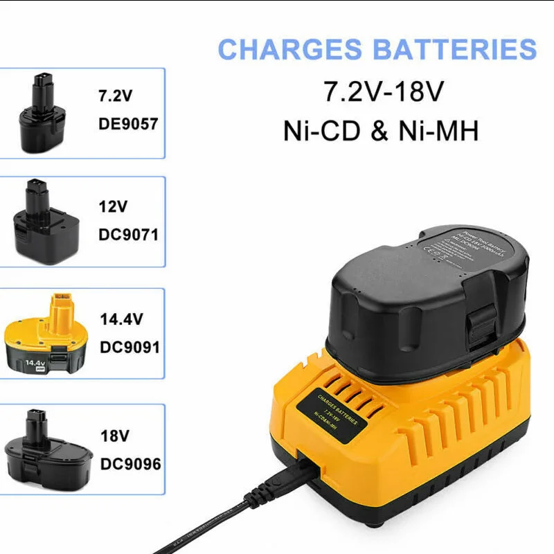 Battery Charger DC9310 for DEWALT 7.2V-18V NiCad & NiMh Battery DW9057 DC9071 DC9091 DC9096