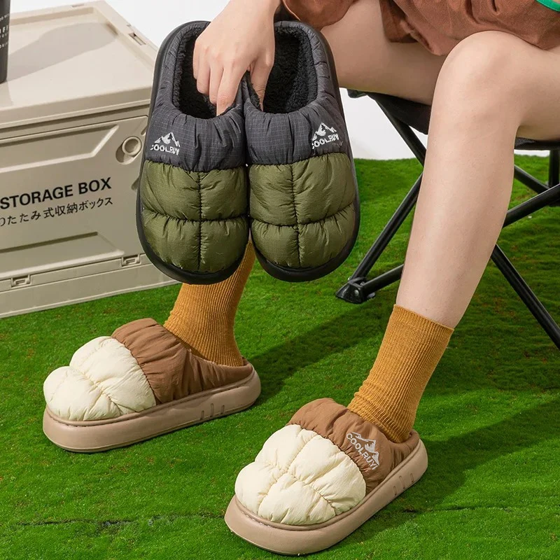 ZUOFU Wasserdichte, warme Hausschuhe mit dicker Sohle und Plüschfutter für Damen, Herren und Paare, rutschfest, in verschiedenen Farben, für den Innen- und Außenbereich, ideal für den Winter. – Detail 12