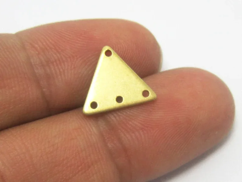 100pcs Brass connectors, Triangle brass charms, 13x11mm, Earring accessories, Brass findings for Jewelry making - R668