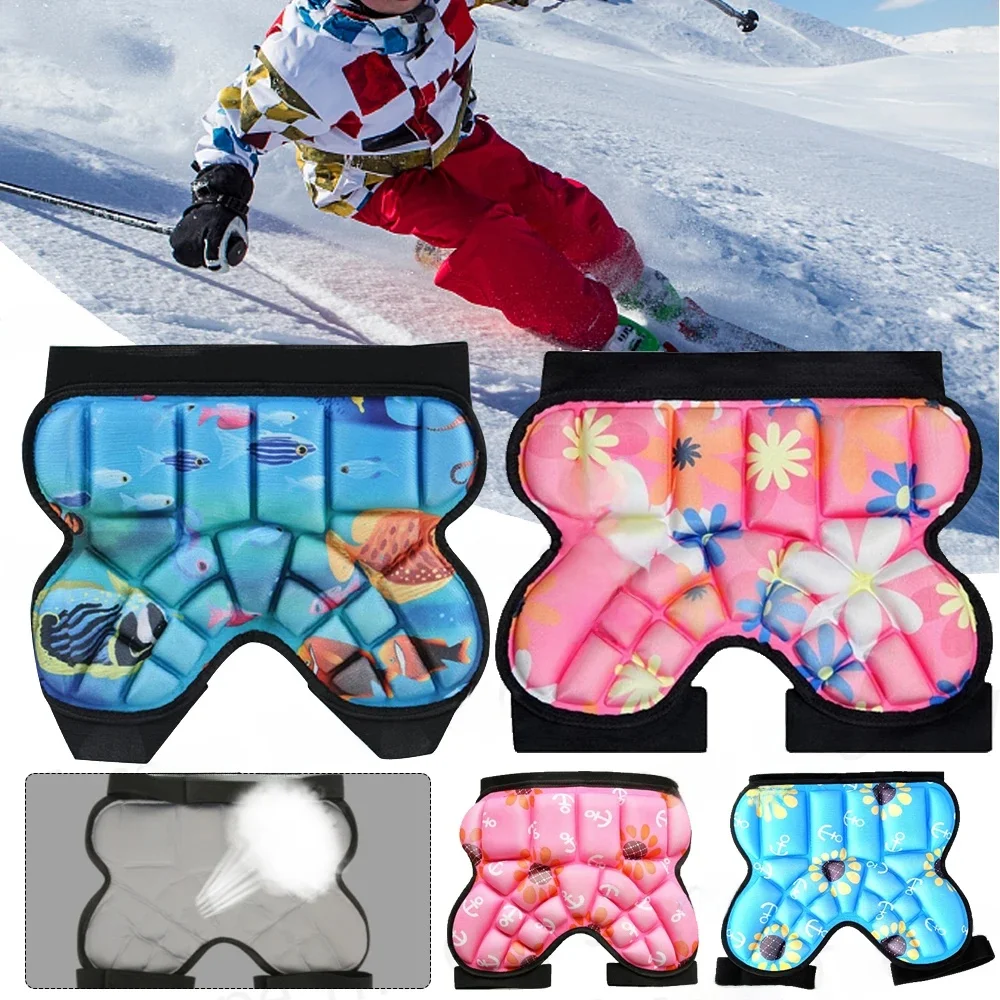Snowboard-gewatteerde broek voor kinderen Verdikte 3D-gewatteerde heupbeschermende korte schokabsorberende verstelbare skateboard-buttpad voor schaatsen - afbeelding 2