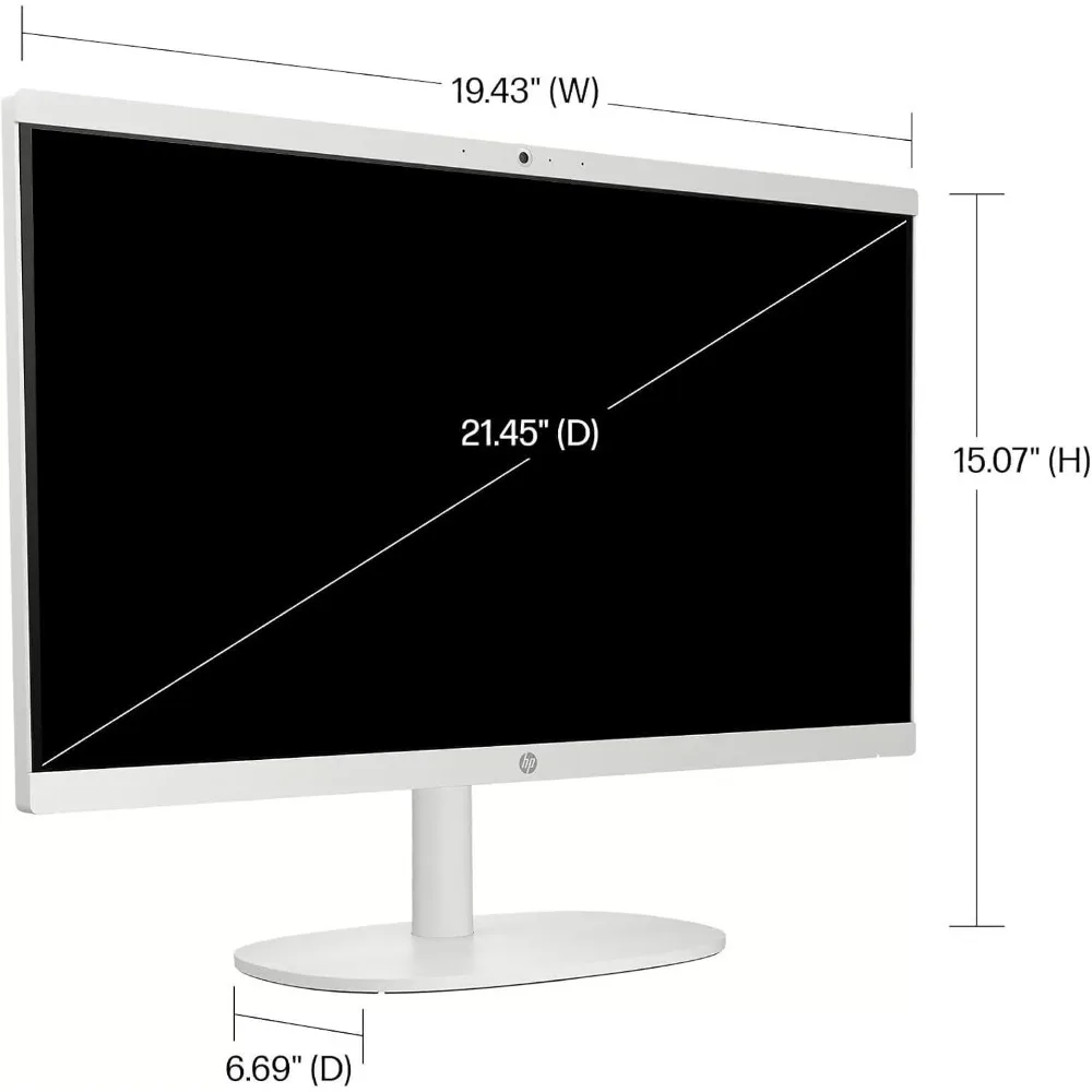 HP 올인원 데스크탑, 인텔 셀러론 J4025,32GB RAM,2TB SSD, 인텔 UHD 그래픽 600, 윈도우 11, 화이트, 21.5 인치