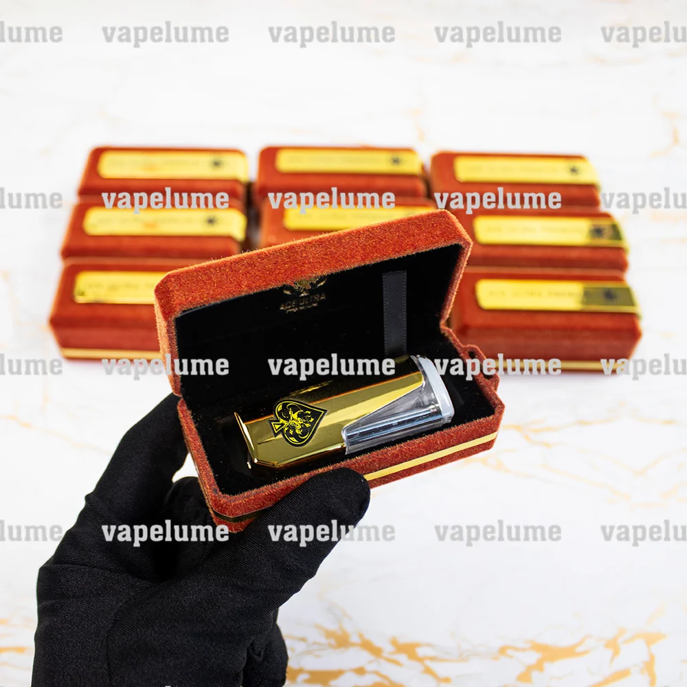 Ace Muhameds Cigarros Elétricos Vazios Nova Caneta Vape de Ouro Caixa Velet Vermelha Ultra Descartável Conjunto de Embalagem de Armazenamento de E-cigs Logotipo Personalizado