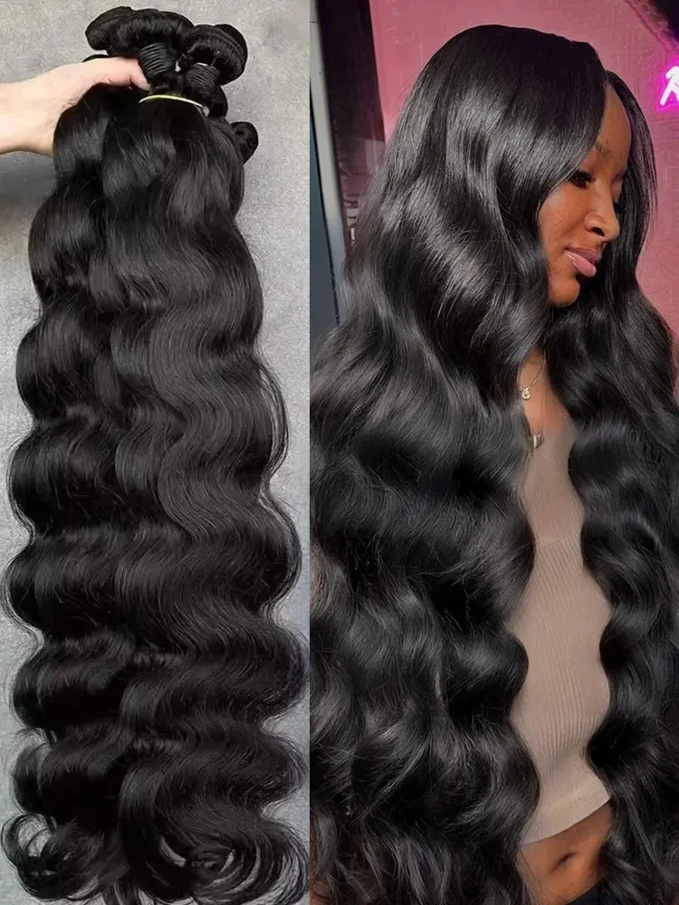 Mossily Body Wave Human Hair Bundles 100% Unprocessed Raw Human Hair Virgin Water Wave Doule Drawn Extensions 2 3 4 Bundles Deal