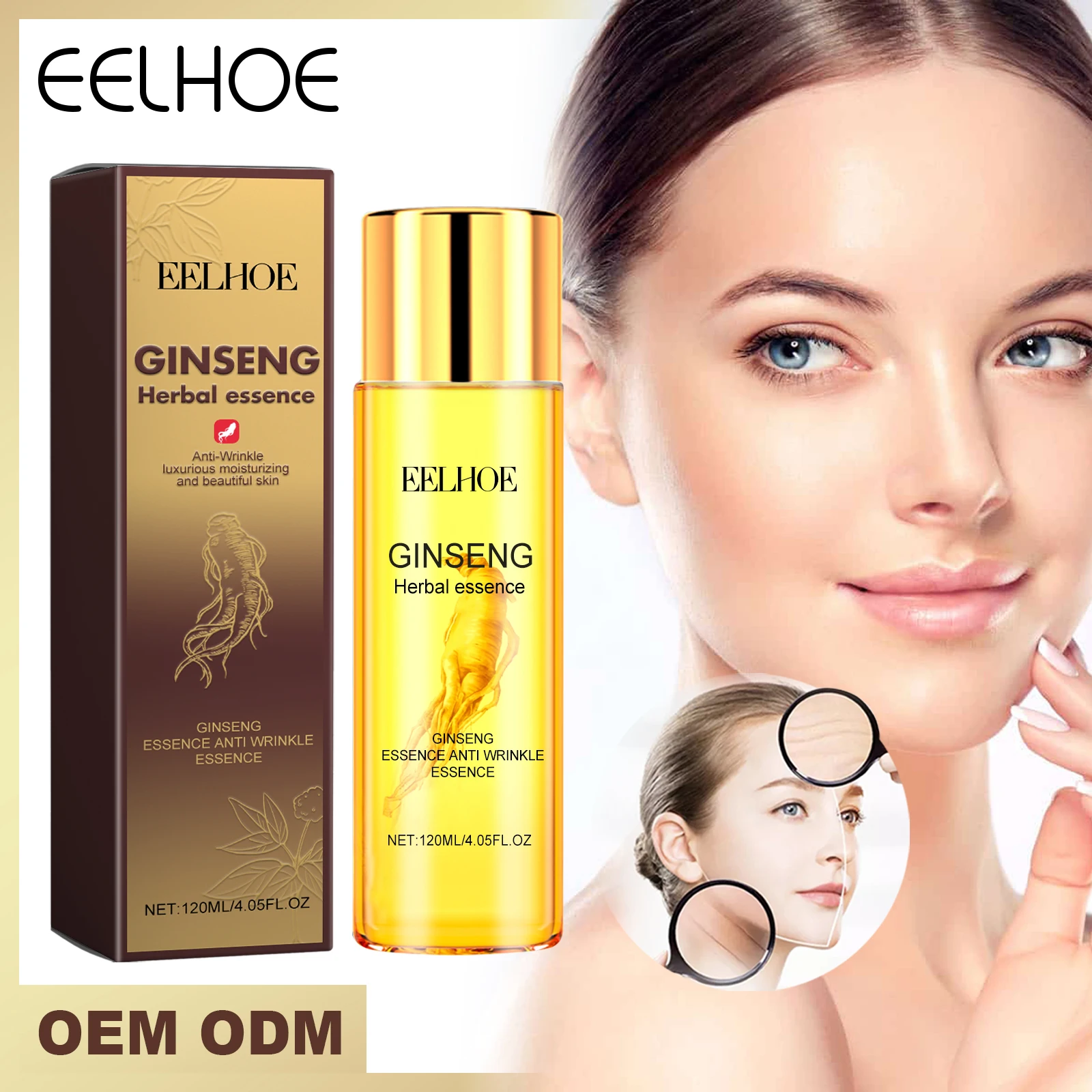 

EELHOE Ginseng Anti-wrinkle&Rejuvenating Essence Reduce Wrinkles Tighten Facial Skin Tender Smooth Elastic Suitable for All Skin
