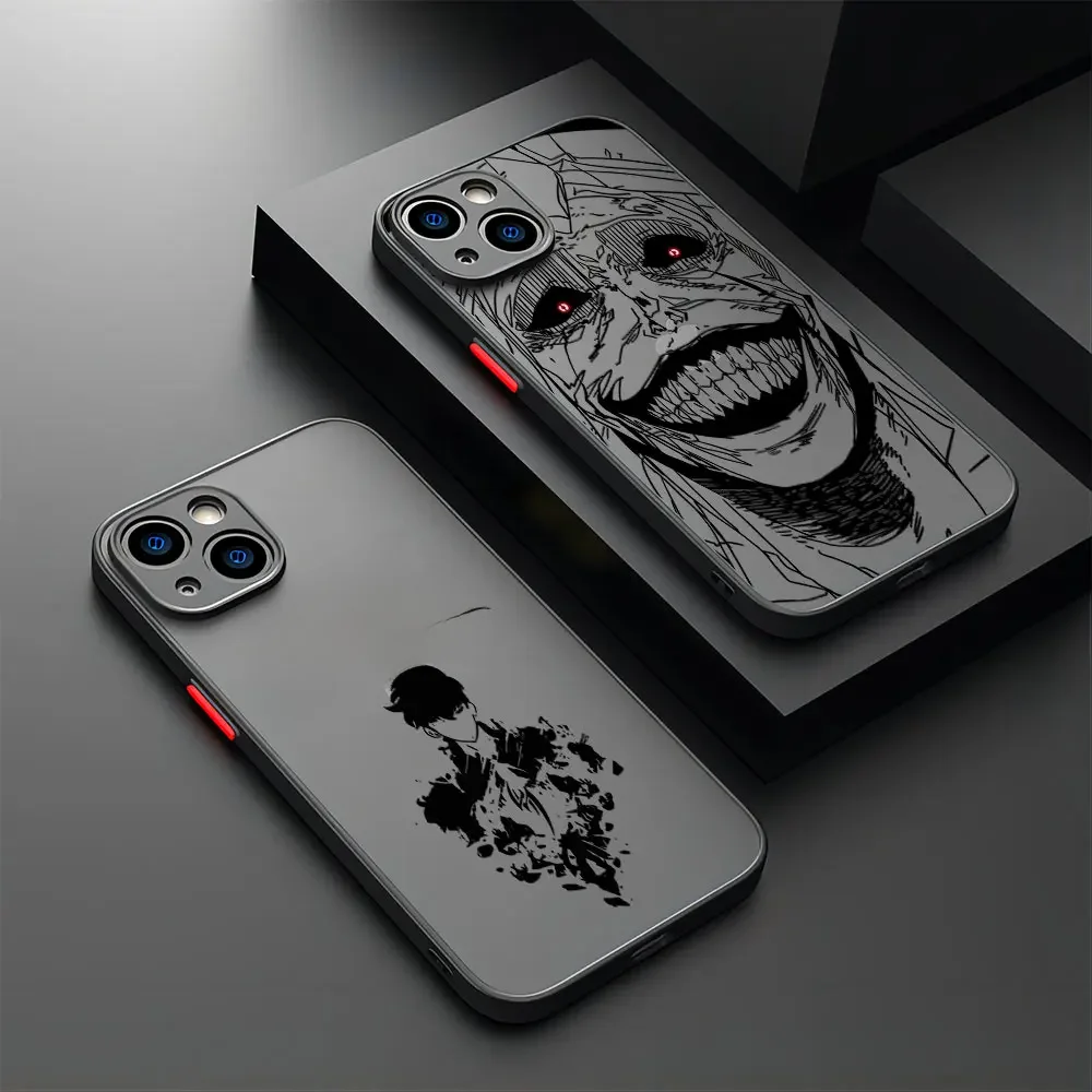 Anime S-Solo Levelings Handyhülle für iPhone 15 14 13 12 11 Pro Max X XR XS Max 7 8 Plus Matte