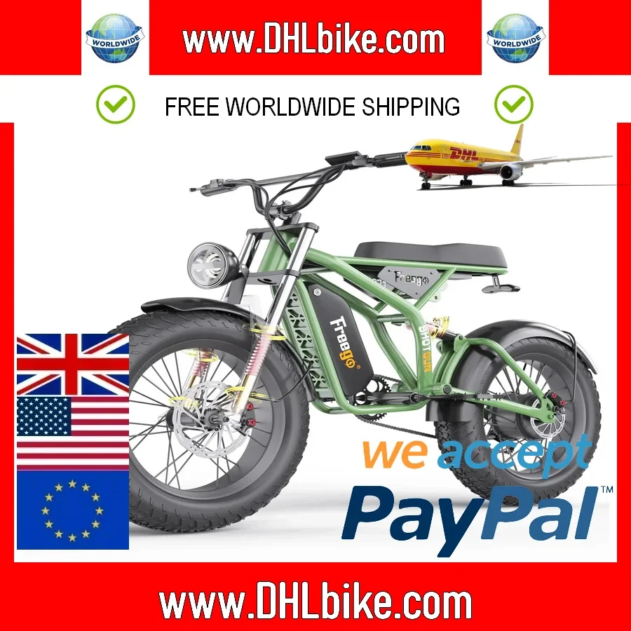 Fat Tire Electric Bike 48V 22.5AH 1400W High Power Fat Tire Electric Bicycle Full Suspension Mountain Electric Bike