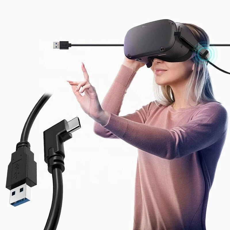 Ficep สายเคเบิลสำหรับเควส2/สำหรับเควสต์โปร/สำหรับ Pico 4 Link VR ชุดหูฟัง USB 3.0 Type C การถ่ายโอนข้อมูล VR อุปกรณ์ชาร์จอย่างรวดเร็ว