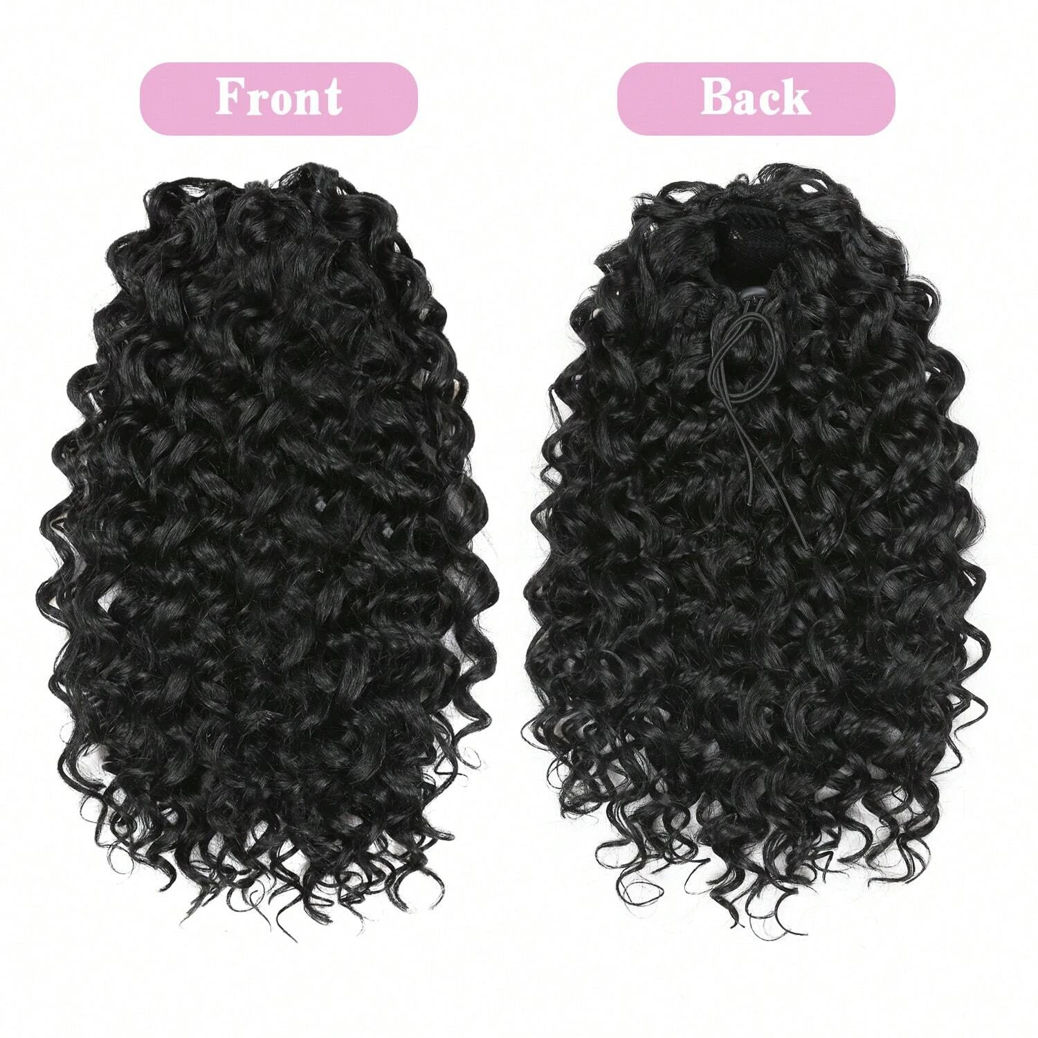 Drawstring Ponytail Human Hair Deep Wave Ponytail Extension Curly Wave Natural Color Brazilian Human Hair Ponytail