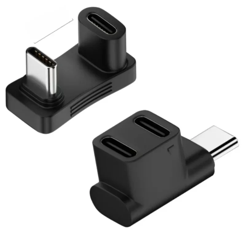 100 W USB 3.2 Typ C Stecker auf Buchse 1 auf 2 Adapter OTG 10 Gbit/s Schnelle Daten 4K Tablet USB-C Ladekonverter 180 Grad U-förmig