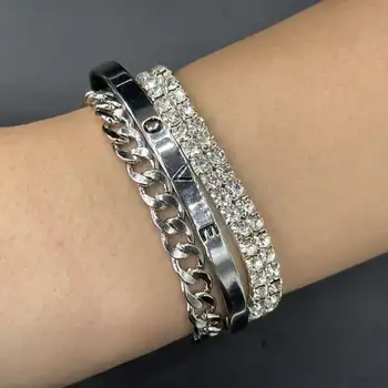 1條費加洛鏈手鍊 + 1條奢華全鑽手鍊 + 1條愛心開口手鐲,適合日常佩戴和送禮。 6 最佳銷售 手鐲 - №5