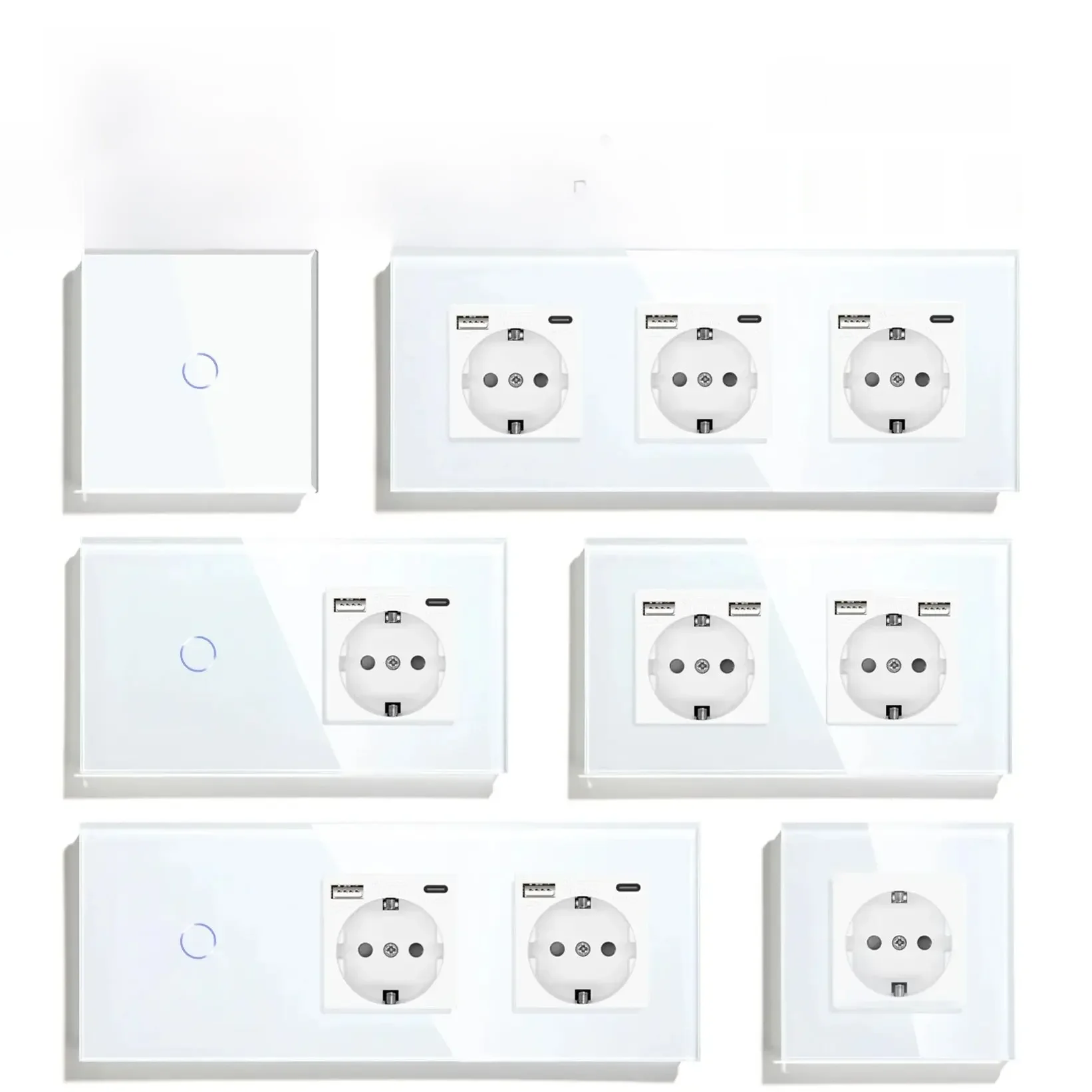 Bseed zigbee interruptores 1/2/3gang interruptor de luz inteligente ue normal soquetes de parede
