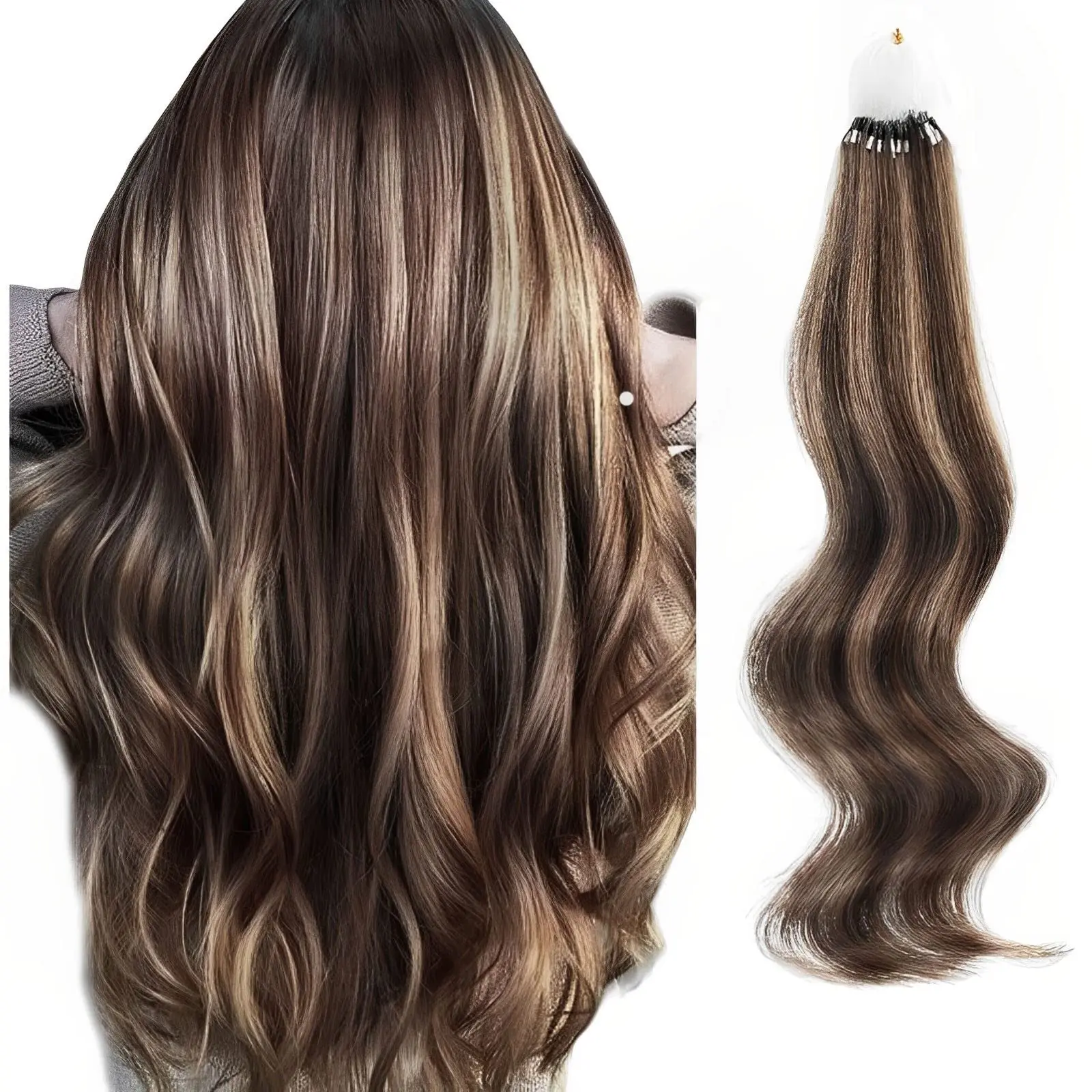 

Sixstarhair Micro Loop Human Hair Extension 50G 14'16'18'22'24' 50strands Micro Link Hair Extensions Remy Human Hair For Women