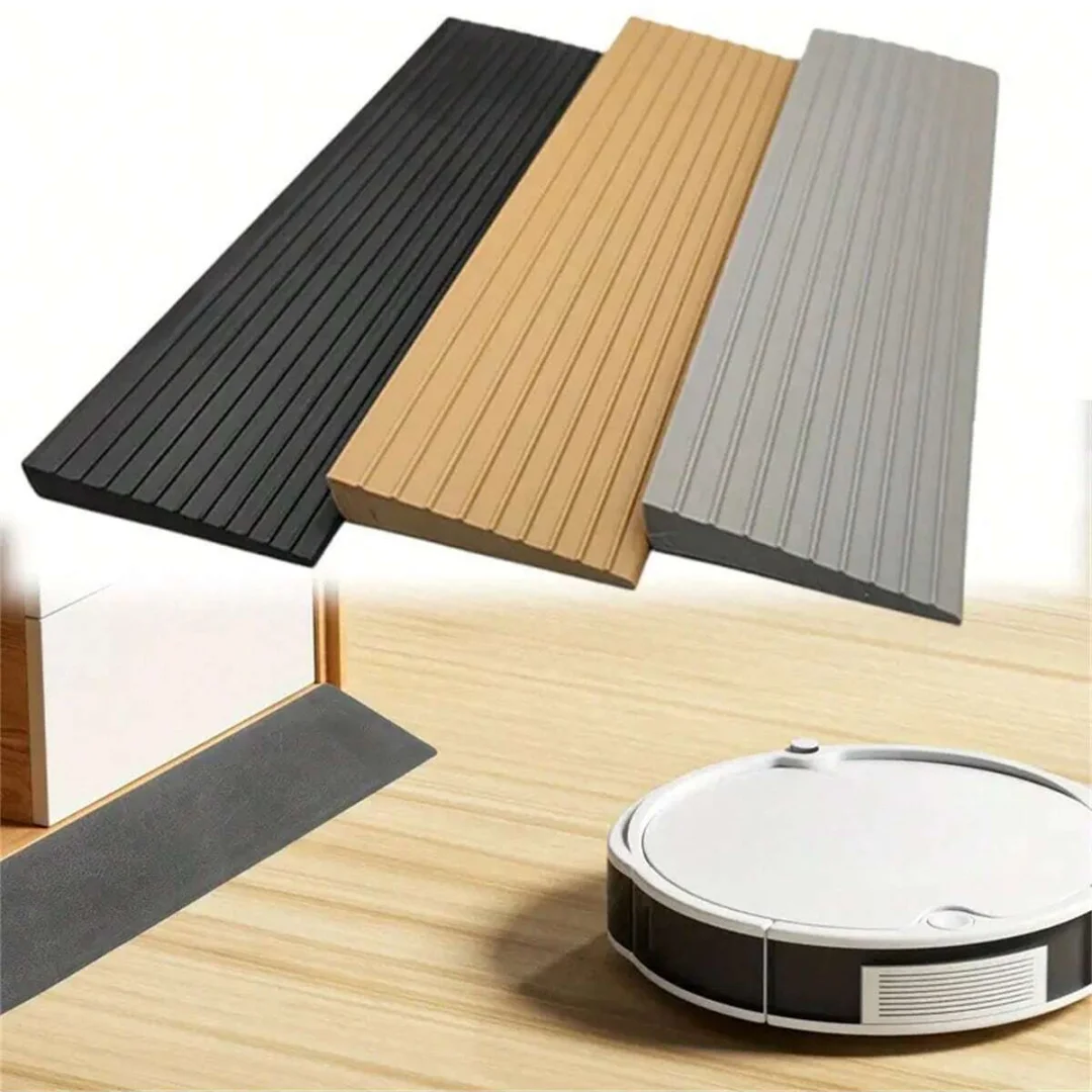 1 قطعة 0.9 متر × 5 سنتيمتر متعددة الأغراض المنحدر حصيرة عتبة الباب منحدر- ذاتية اللصق ، متينة ، غير قابلة للانزلاق ، مناسبة للمكانس الروبوتية