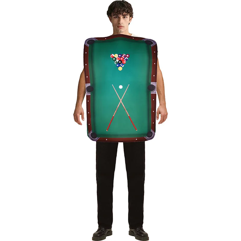 Robe de billard unisexe pour adultes, costume de table de billard, robe de paupières magique pour Halloween, 8 balles, hommes et couples