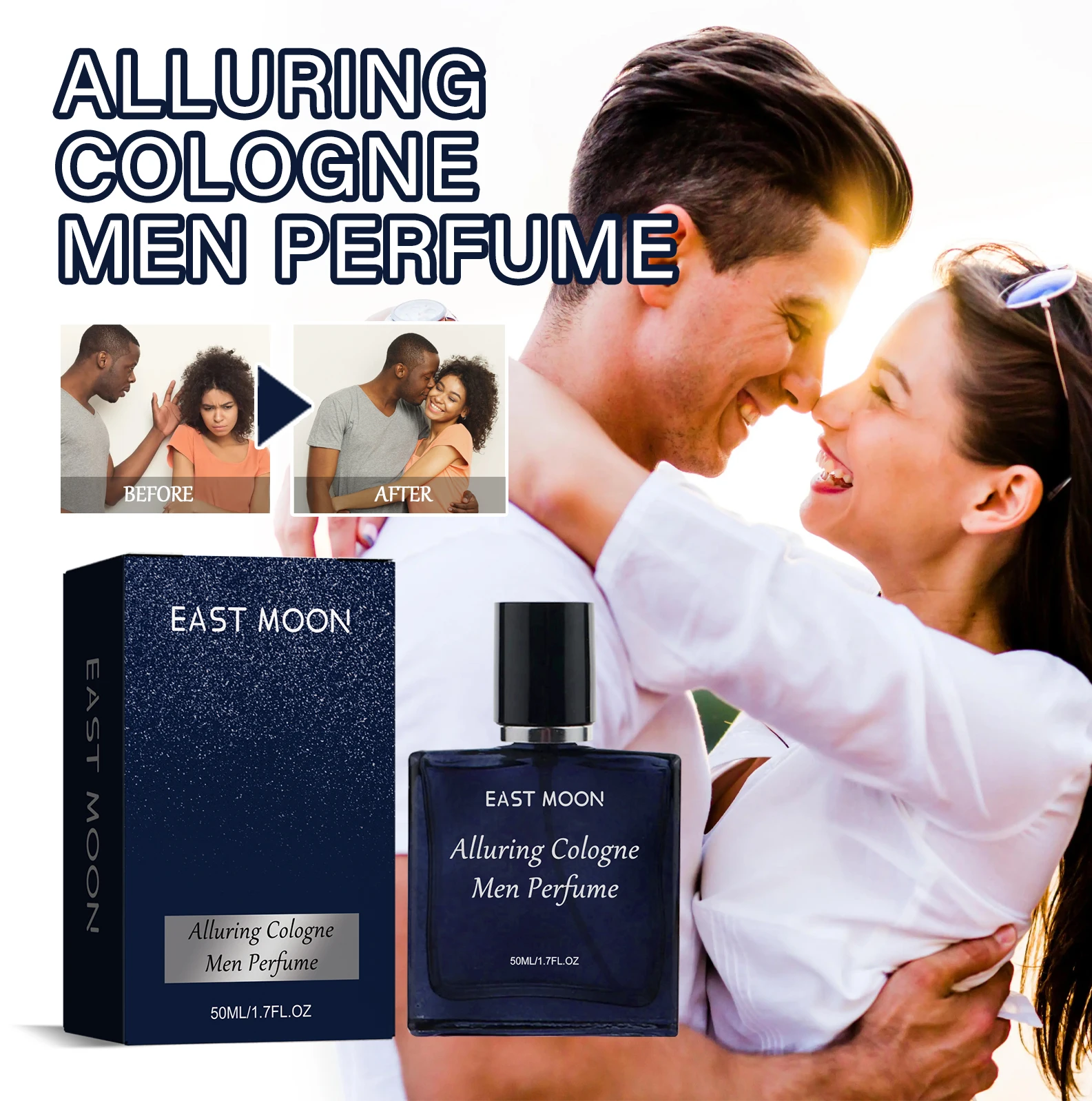 

East Moon Men Cologne Fragrance Perfume Beard Care Cream Charming Pheromone Fragrance Styling Hair Fresh Dating Perfume Spray