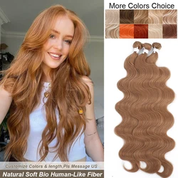 Brązowe Ombre pasma włosów typu Body Wave fortepian blond naturalne syntetyczne doczepy do włosów Ombre gruby kucyk luźne głębokie tkanie włosów