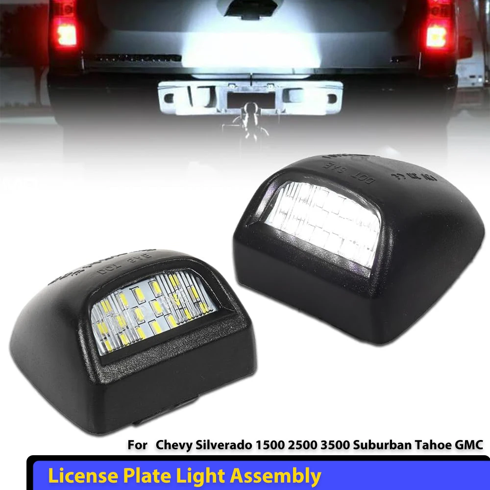 2 PCS 12V 6500K for GMC/Chevrolet/Cadillac/Silverado High Brightness White Truck Car LED License Plate Light