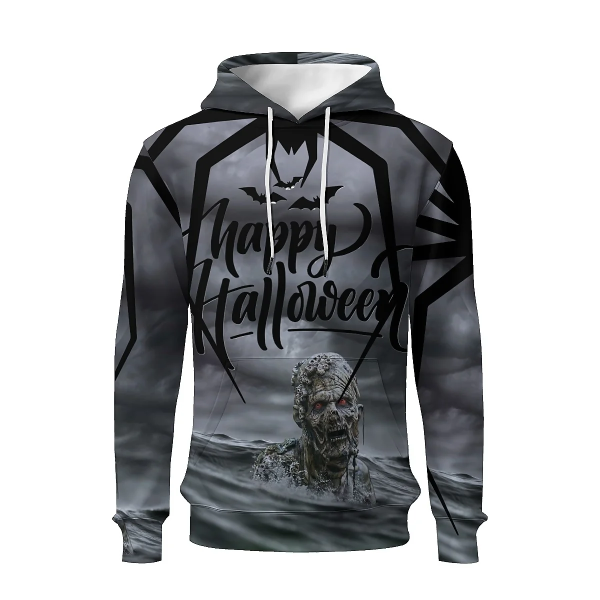 SONSPEE unisex hoodie combines street fashion and autumn vibes, with long sleeves and a 3D skull graphic for a daring look