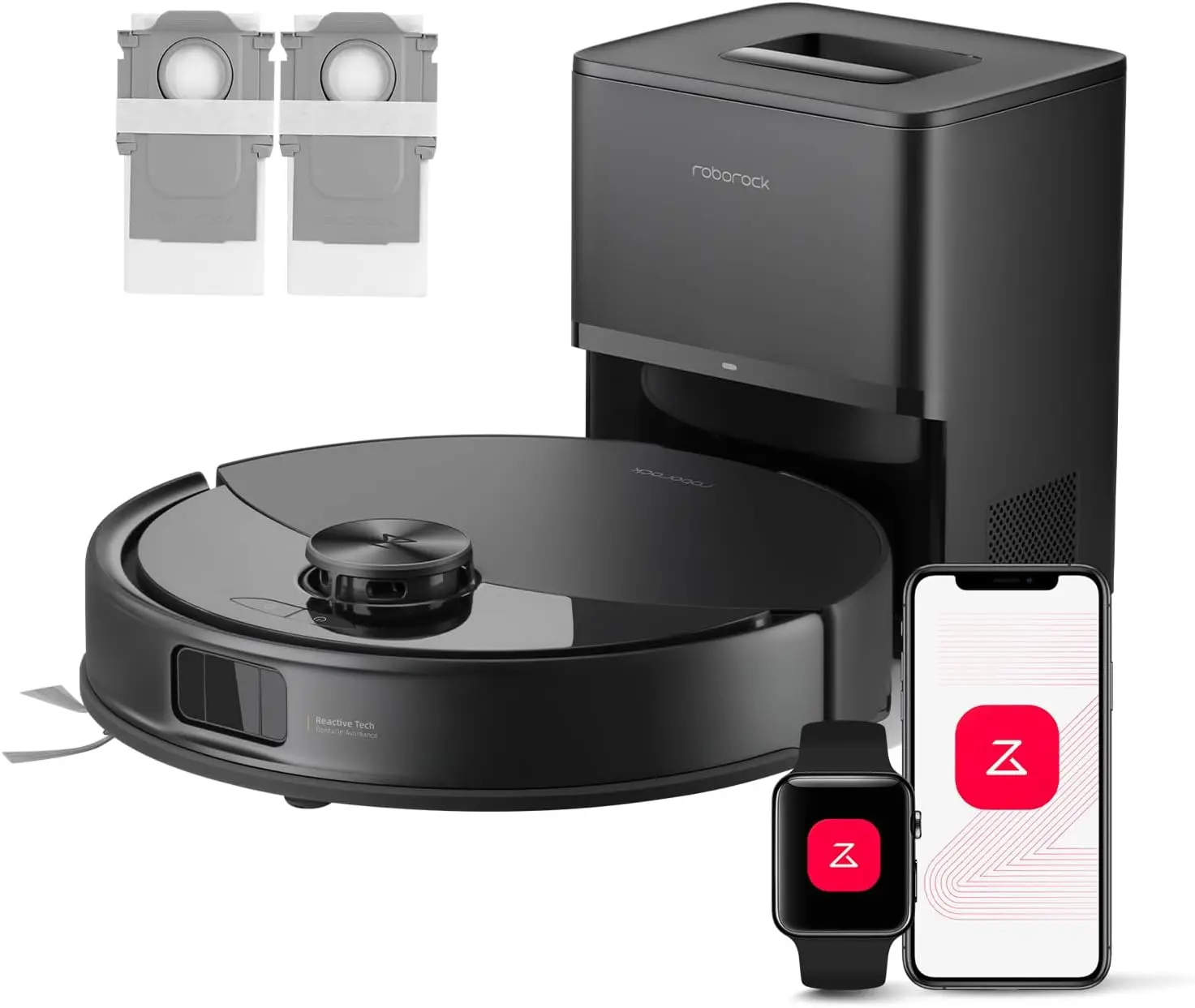 roborock Q10 S5+ (Upgrade van S8 Plus) Robotstofzuiger en dweil, 10.000 Pa zuigkracht, dubbel anti-klit systeem, VibraRise 2.0 dweilsysteem, 7 weken zelflediging, automatische verhoging van de dweil