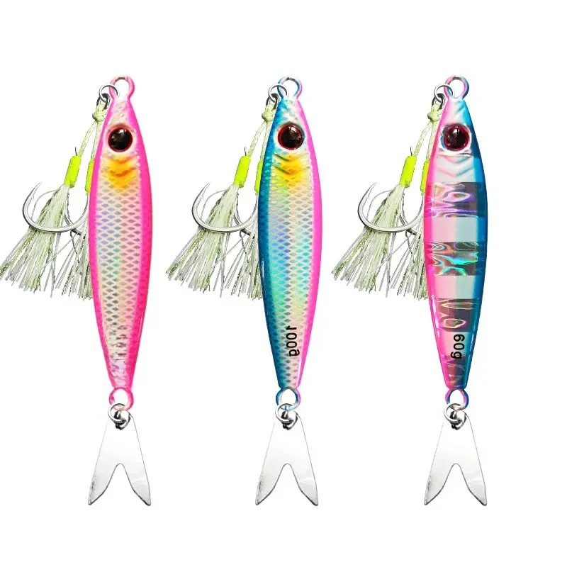 AS Slow JIg Pesca leurre pêche lueur gabarit chute lente pêcheur 40g60g80g100g métal dur appât coulant gabarits Pesca Leurre appât