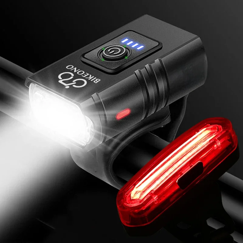 AliExpress BIKEONO Front Rear Bicycle Light T6 LED Front USB Rechargeable MTB Mountain Bicycle Lamp Bike Headlight Flashlight Cycling Scooter tail