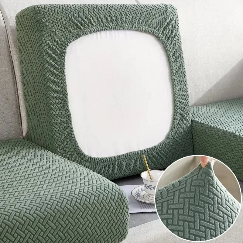 Dikke Jacquard Sofa Zitkussenhoes Funiture Protector Bankhoezen voor Banken Anti-stof Afneembare Zithoes Kinderen Huisdieren - afbeelding 2