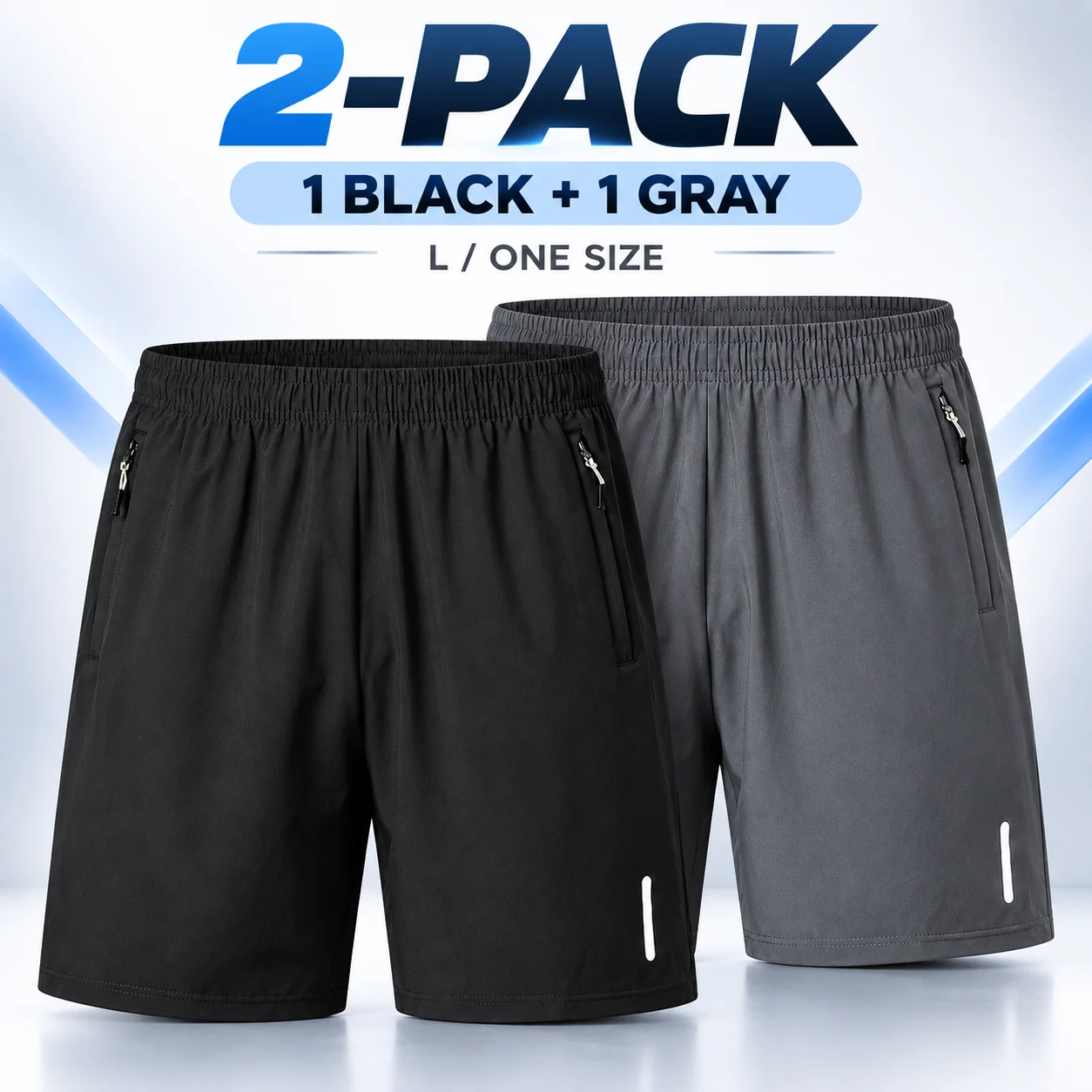 2-Pack Breathable Running Shorts for Men Quick-Dry Sports Shorts with Zipper Pockets for Gym Training Top Rated 2026