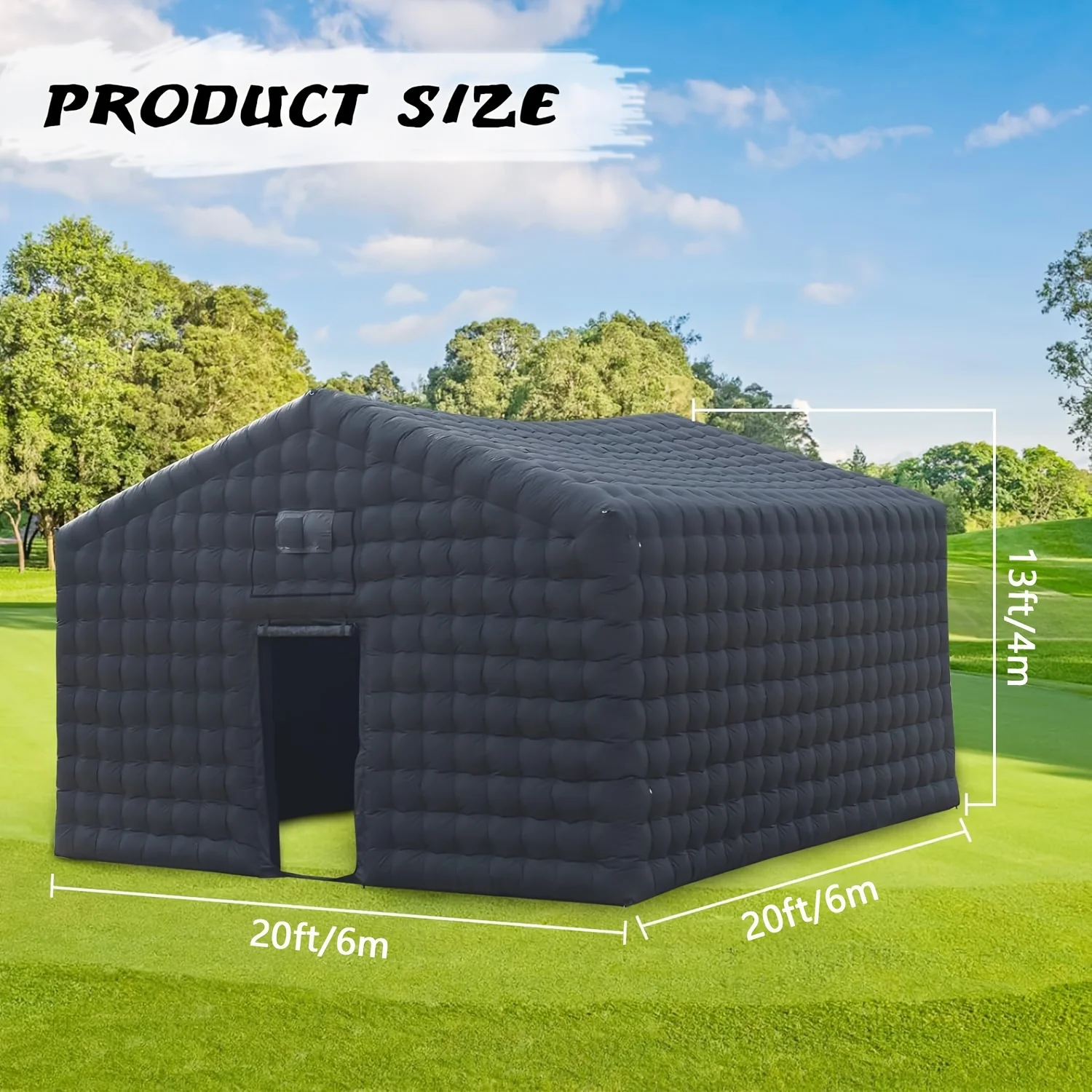 Stock 20f Large Inflatable Cube Disco Tent, Square Gazebo Event Room, Big Mobile Portable, Night Club Party Pavilion For Outdoor