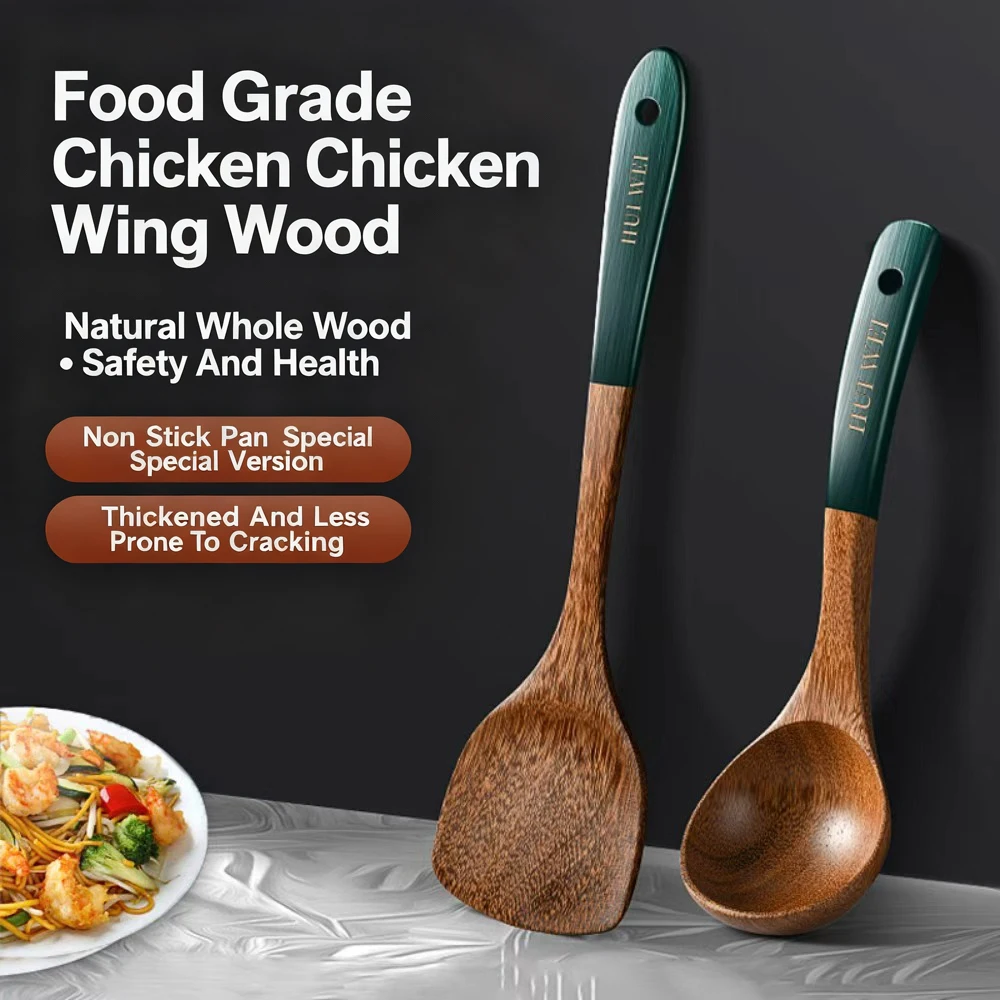 New Natural Wooden Spatula Set,Non Stick Pan Special Wooden Spatula,Heat-Resistant Wooden Spatula,Wooden Spoon And Other Cooking