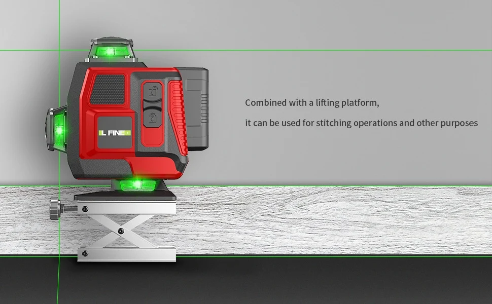 LFINE 16 Linien 4D Grüner Laser-Nivellierer 360° ° Selbstnivellierender Kreuzlinienlaser mit 2 Wiederaufladbaren Batterien für Innen- und Außeneinsatz – Detail 10