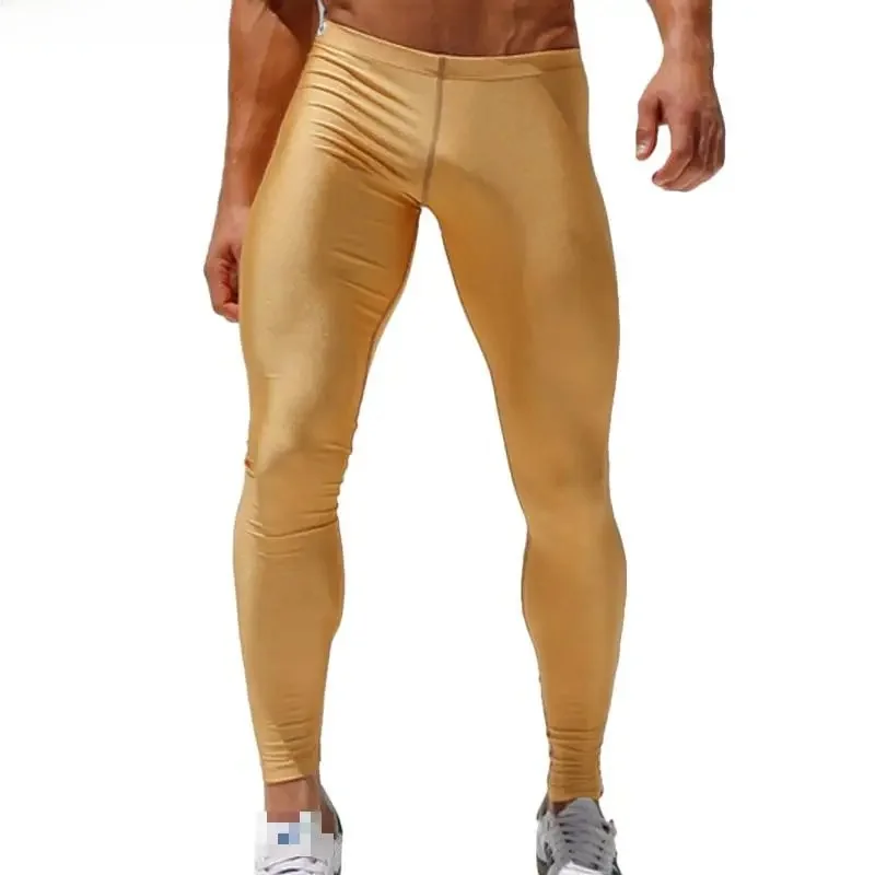 GANYANR legginsy do biegania męskie spodnie kompresyjne koszykówka joga legginsy sportowe Fitness Gym Athletic długie szybkie suche trening Jogging — zdjęcie 2