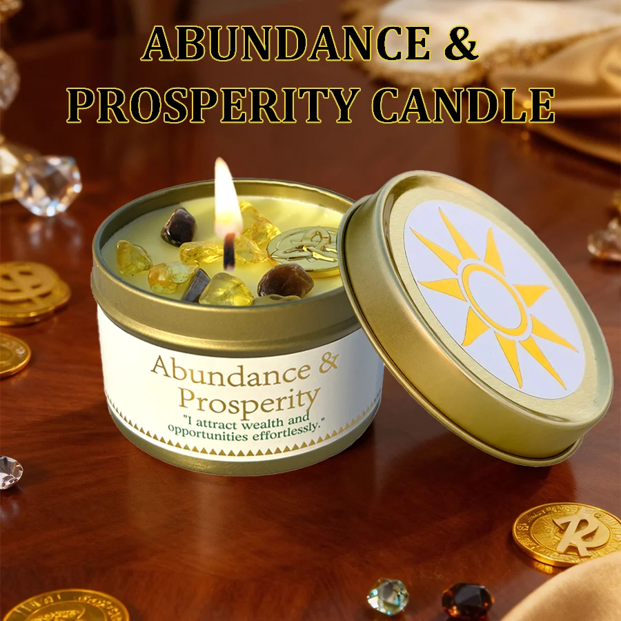 1 vela perfumada EVODUCK Law of Attraction, parcheouli y aroma a canela con cristales, perfecta para regalos de Navidad