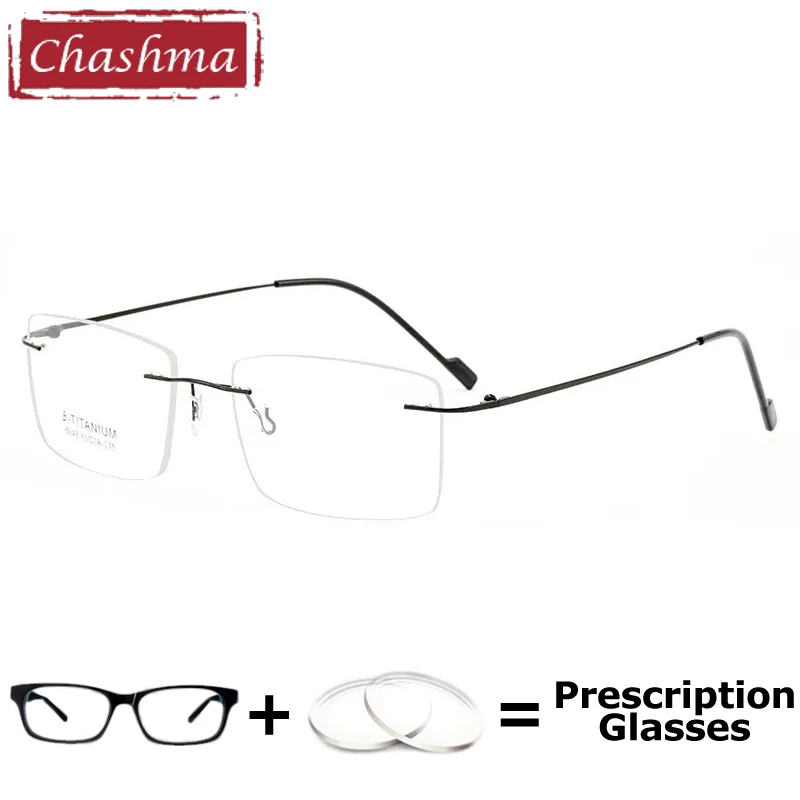 Chashma Prescription Glasses Men 2 g Rimless Ultra Light Weight Myopia Gafas Progressive Reading Frameless Eyeglasses Frames