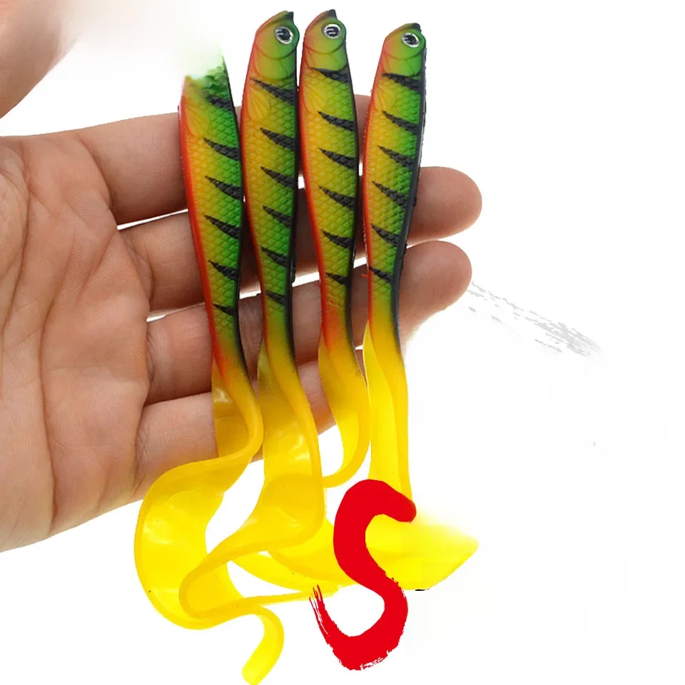 WALK FISH 4PCS Jigging Wobblers Fishing Lure 12.5cm 5.5g shad T-tail soft bait Sztuczne przynęty silikonowe Bass Pike Fishing — 2