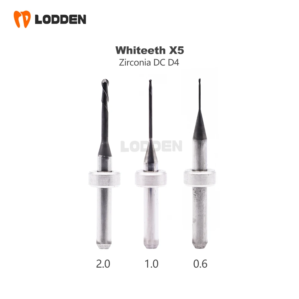 Whiteeth X5 for Zirconia PMMA Dental Lab Milling Burs D4 DC NC Coating Dentisity Materials Whiteeth X 5 Grinding Drills