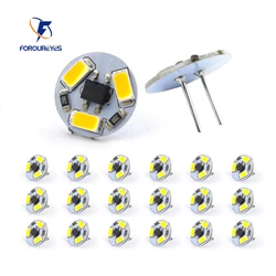 20pcs Round 12V G4 Mini LED 3LEDS SMD5730 PCB Range Hood LED Bulb Wihte Warm White Crystal Light Chandelier Lighting Bulbs