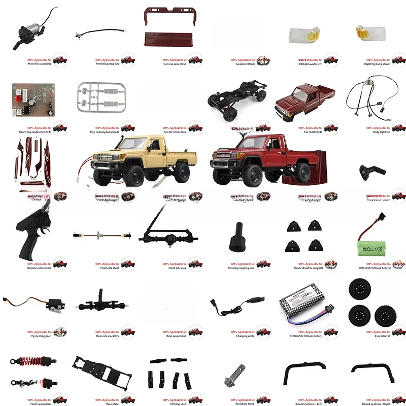 Modèle MN MN82 LC79 1:12, pièces de rechange d'origine RC, Circuit imprimé d'éclairage, pneus, plateau de câbles, amortisseur, accessoires de batterie