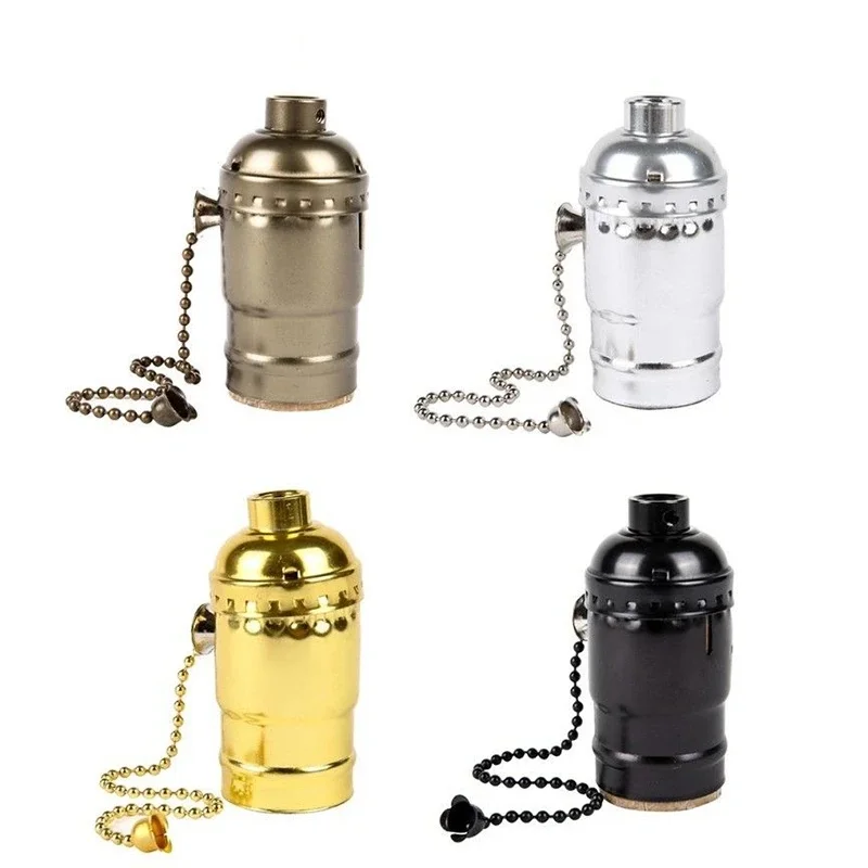 Vis de support de Base de lampe, Vintage, rétro Antique, coque en aluminium, douille d'ampoule, 4 couleurs avec interrupteur 110V/220V, E27