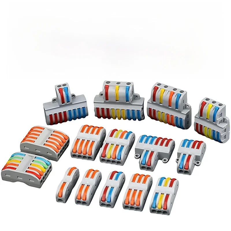 Connecteur de fil électrique enfichable 1 entrée à sorties multiples, bornier universel, connecteurs de câbles à câblage rapide pour la connexion de câbles