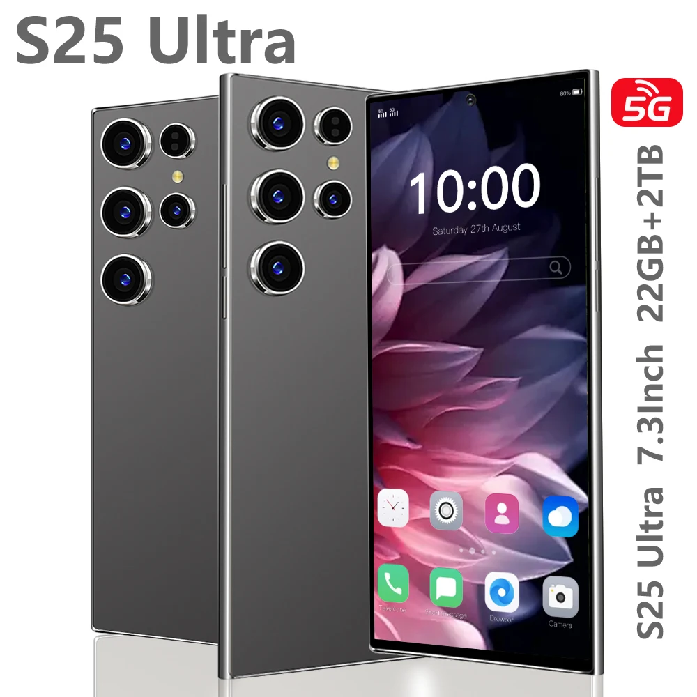 

Cellphones Original S25 Ultra 22G+2T Smartphone 5G Dual SIM 7.3inch Snapdragon 8 gen 3 Global Version Mobile Phones 108MP 7800mA